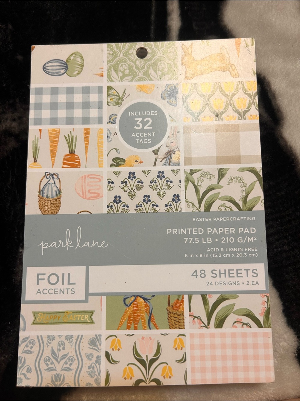 Park Lane Foil Accents Printed Paper Pad - Pastel Easter Floral & Gingham
